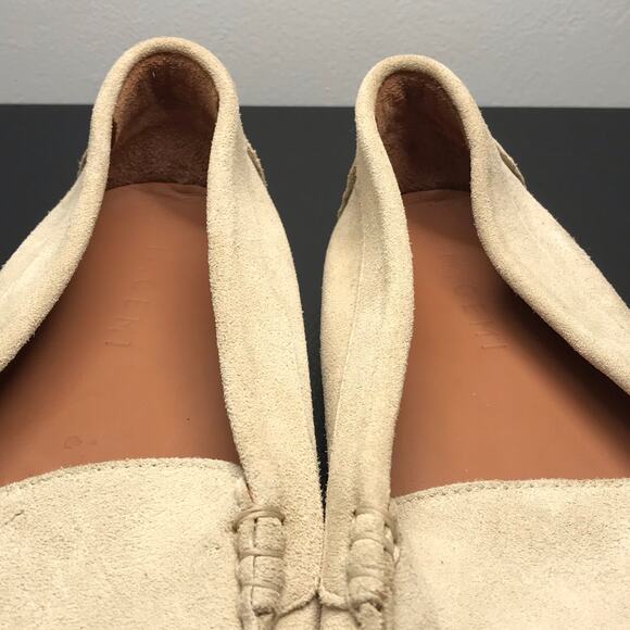 M. Gemi Felize Suede Leather Driving Moccasins in Latte Tan Cream Slip On Loafer